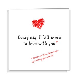 Carte de Saint Valentin drôle pour petit ami petite amie mari femme anniversaire carte d'anniversaire tomber amoureux de vous amusant amoureux de coeur humoristique