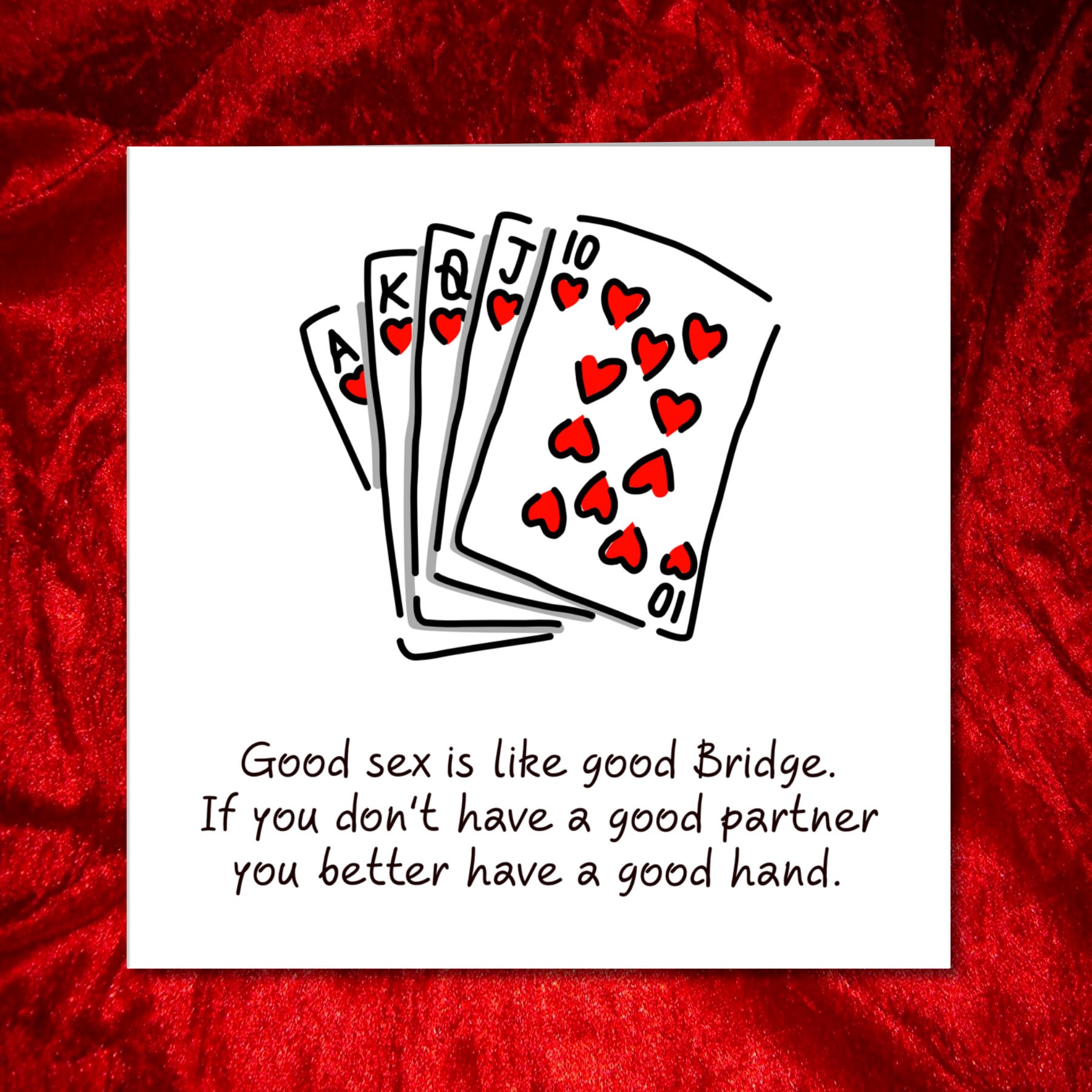 Funny Birthday Card Bridge Card Game Wife Husband Friend pic
