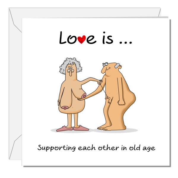 Funny Birthday or Anniversary Card 40th 50th 60th Valentines Wife Husband Mum Dad Grandmother Grandpa Old Support Love Humorous Fun Cartoon