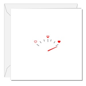 Carte Saint Valentin - Je t'aime - Carte petite amie, carte petit ami. Carte d'anniversaire - Missing You Heart Minimal design dessin designer luxe
