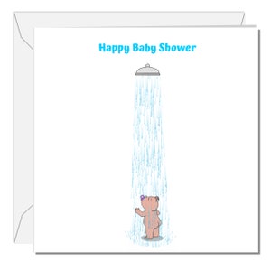 Carte de douche de bébé drôle nouveau bébé félicitations fête mignon effronté doux