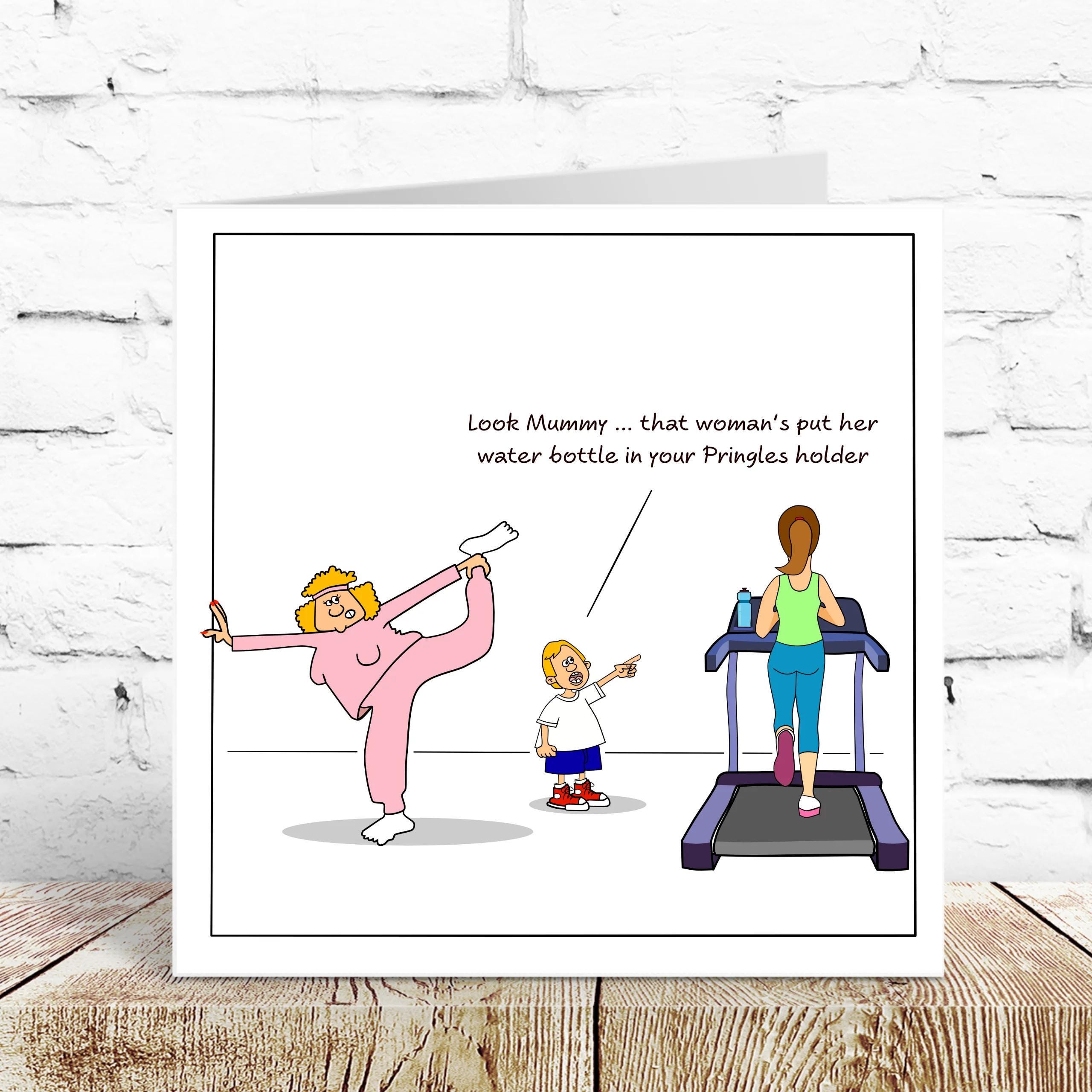 Funny Birthday Card - Gym Pilates Yoga Fitness - Mum Girlfriend Female ...