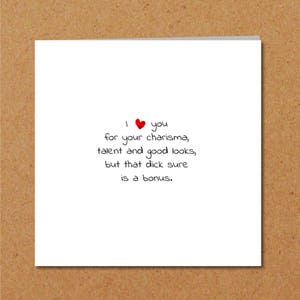 Rude Valentines Card Rude Birthday Cards Funny Christmas Husband Love You PC430