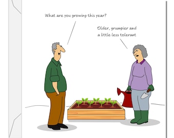Funny Gardening Birthday Card 50th 60th 70th 80th Wife Mum Granny Grandmother Sister Female Friend Old Age Ageing Funny Humour Fun