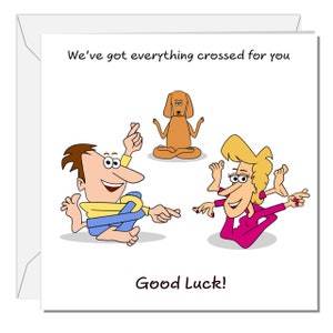 Carte drôle de bonne chance pour les examens Test de conduite Nouvel emploi Challenge Université GCSE O Levels Comptabilité Bar Law Graduation Swizzoo