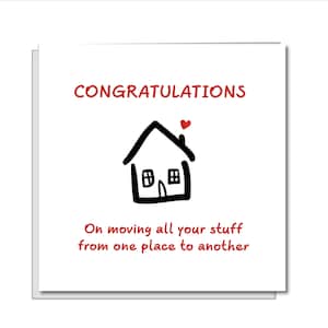 NOUVELLE MAISON Carte de félicitations - Déménagement appartement appartement pendaison de crémaillère - amis famille fils fille d'abord