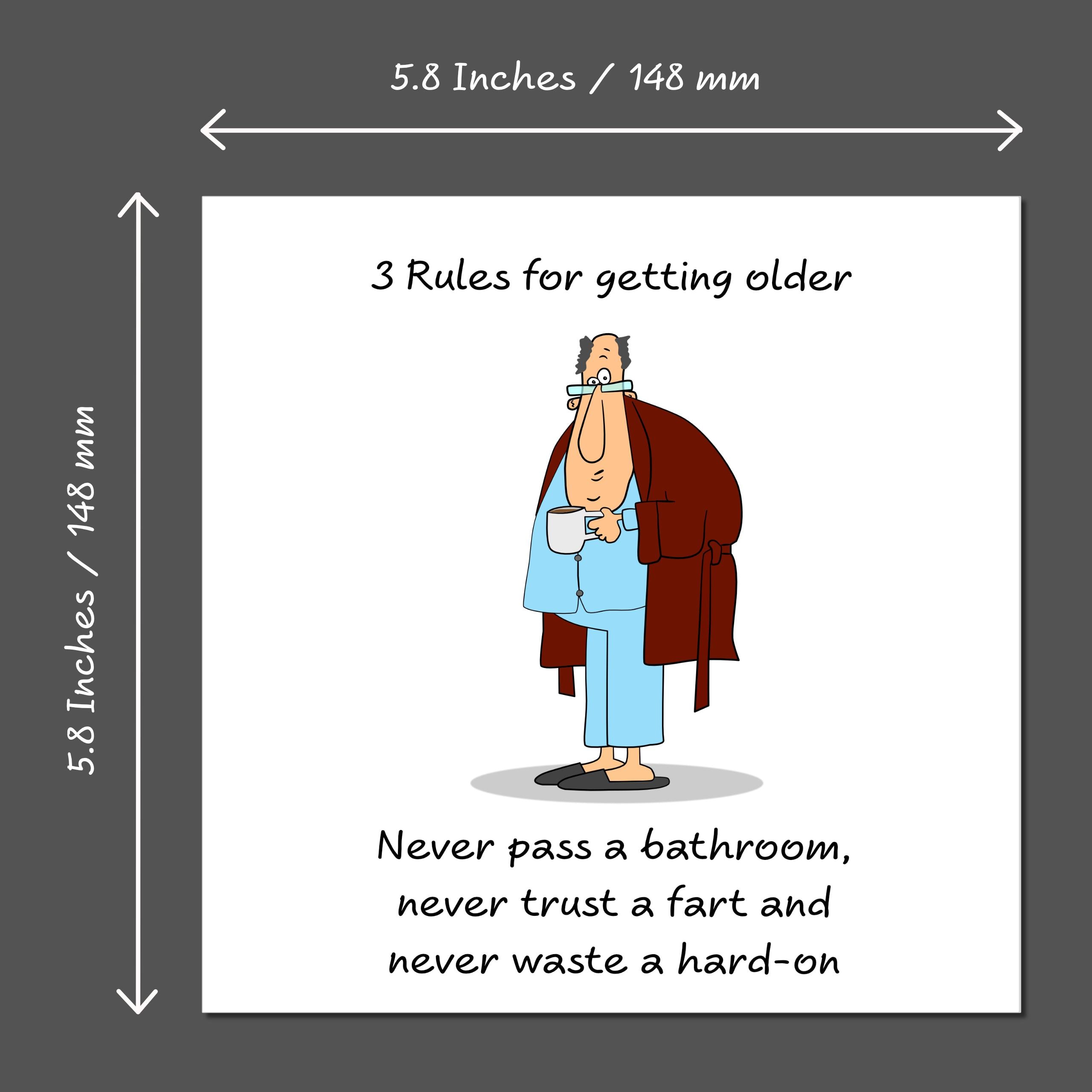 Funny Rude Birthday Card: 3 Rules for Getting Older - Etsy