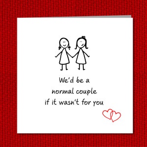 Funny Lesbian Valentines /Birthday Card for girlfriend / partner same sex love friendship LGBT Lesbian Gay amusing humorous image 4