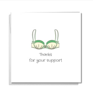 Dankeschön Karte - Brautjungfern Karte - Danke für deine Unterstützung - BH Brassier Lingerie - Girl/female friend