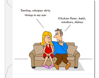Funny Naughty Birthday, Valentines Day or Engagement Card for husband, wife, boyfriend or girlfriend. Adult dirty talk