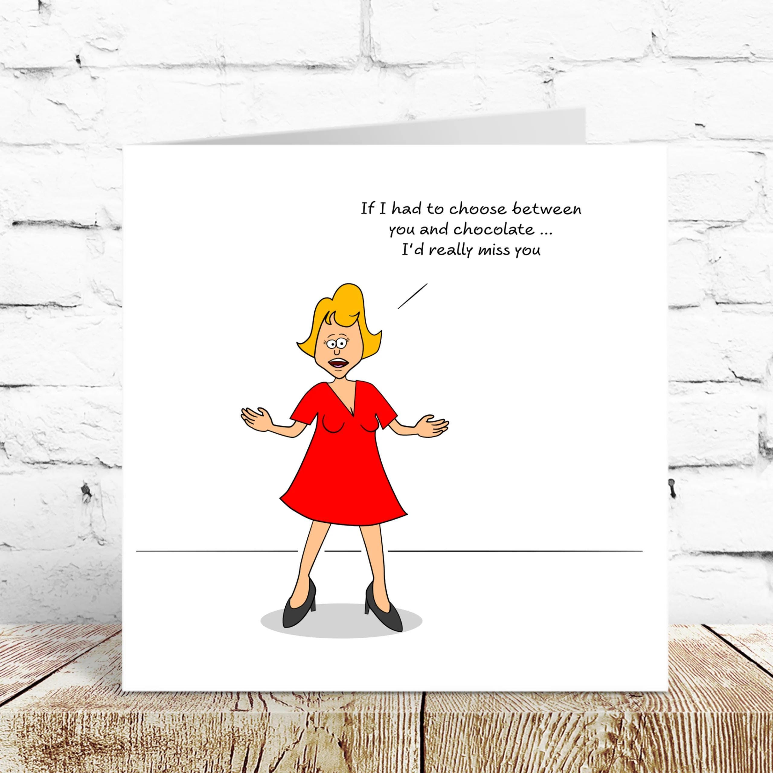 Funny Birthday Card Chocolate for Mum Daughter Sister Girlfriend Female ...