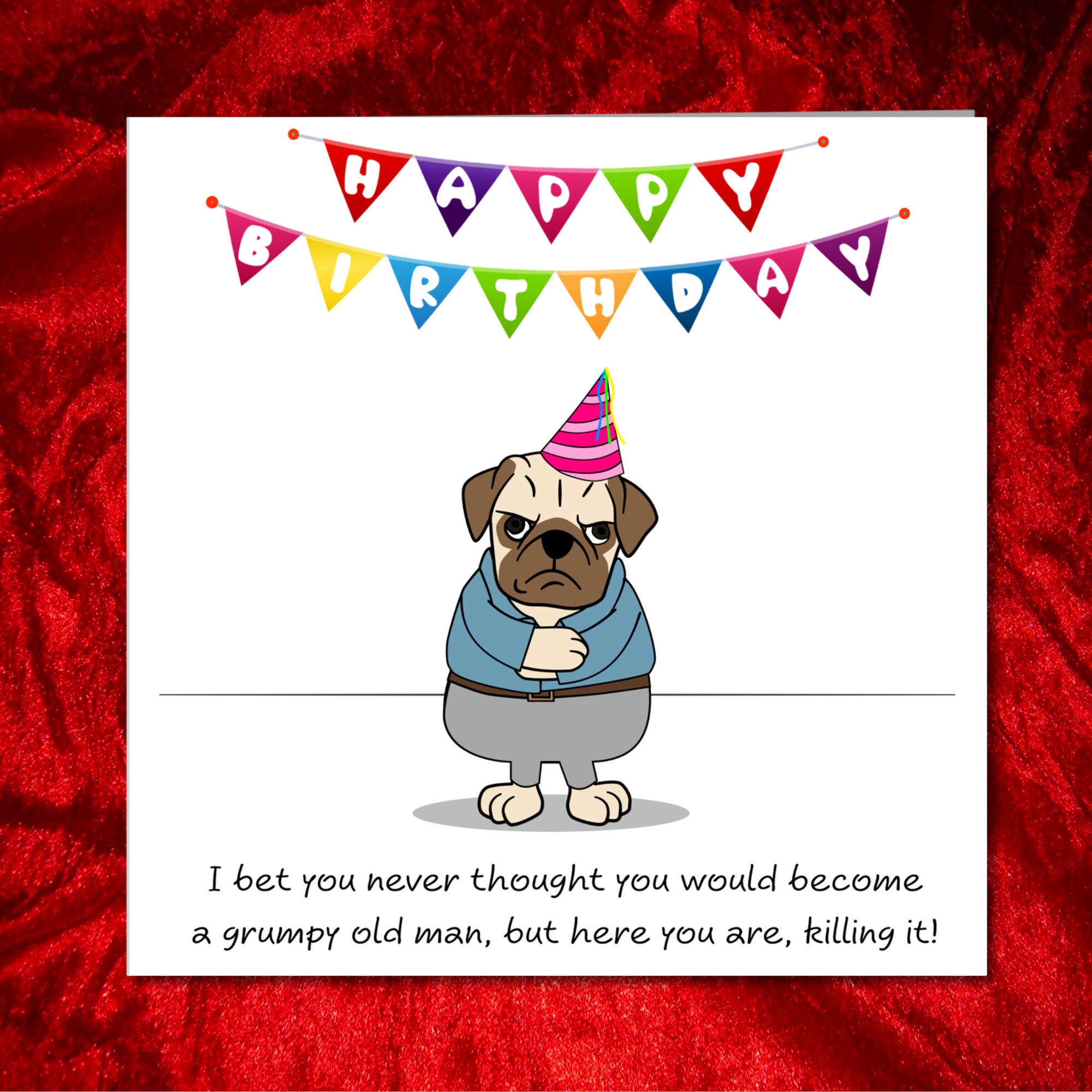 Funny 50th, 60th or 70th Birthday Card for Grumpy Old Man