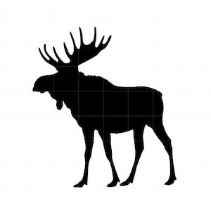 Moose SVG | Moose Clipart | Moose Silhouette Cut File | Full Body Moose Svg Jpg Eps Png Vector Pdf Downloads SC1229
