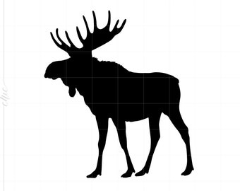 Moose SVG | Moose Clipart | Moose Silhouette Cut File | Full Body Moose Svg Jpg Eps Png Vector Pdf Downloads SC1229