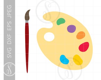 Paint Palette Svg Etsy