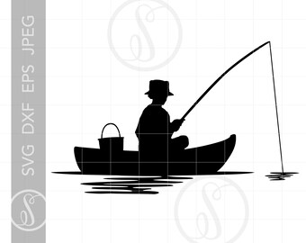 Boy Fishing Svg Etsy