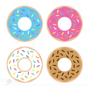 Donut Svg Cut File Download, Doughnut Svg, Sprinkle Donut Party Decorations Svg Jpg Png Cricut Silhouette Cut File, Instant Download SC763