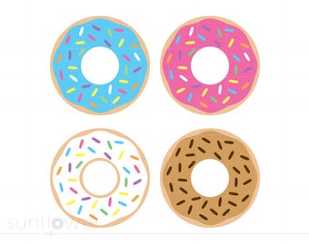 Donut geschnitten Datei-Download, Donut geschnitten Datei, bestreuen Donut Party Dekorationen SVG Jpg Png Cricut Silhouette geschnitten Datei, Instant Download SC763