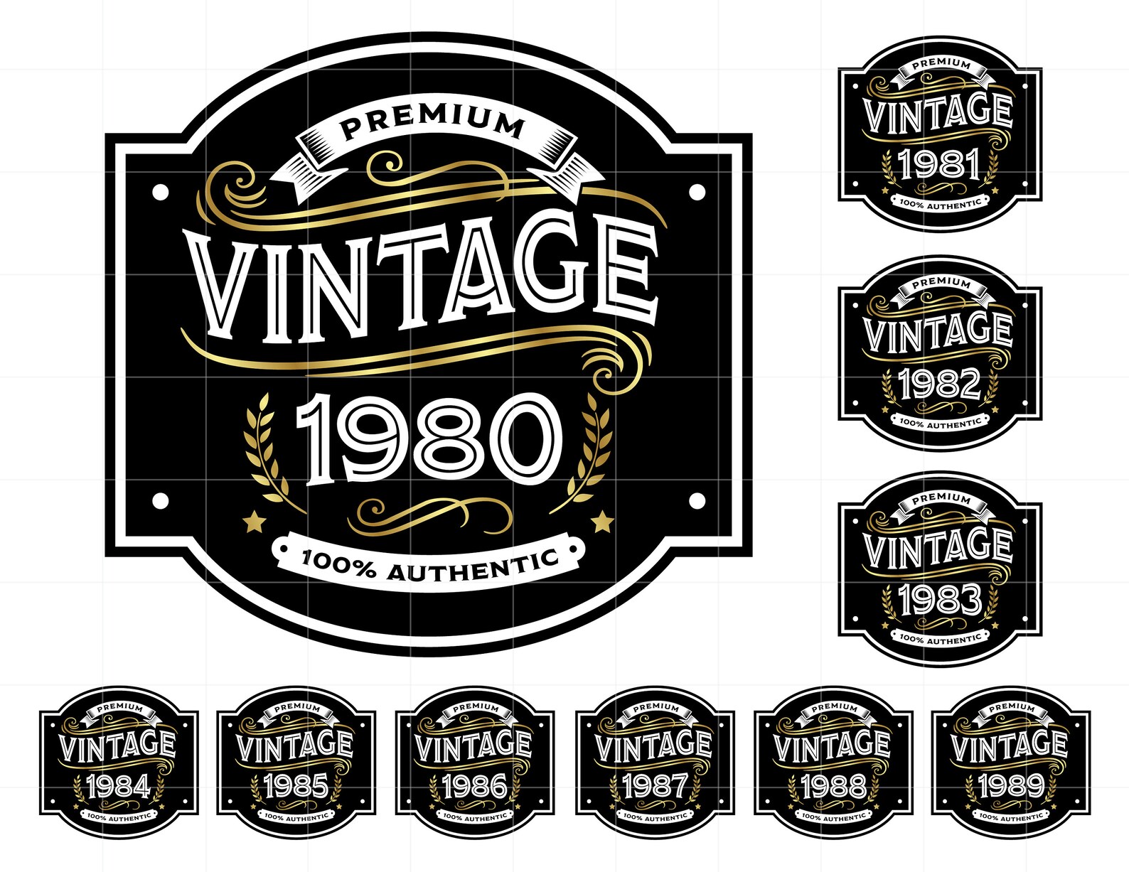 1980's Birthday SVG Bottle Label Style Vintage | Etsy