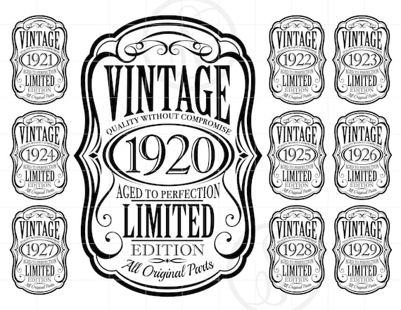 1920's SVG | Vintage 1920-29 SVG Clipart | Aged to Perfection Cut