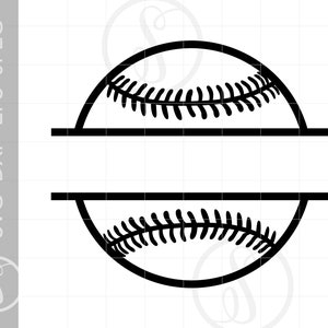 Baseball Split Frame SVG | Baseball Monogram Clipart | Baseball Silhouette Cut File Svg Jpg Eps Pdf Png Download SC1264