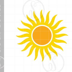 Sonne SVG Clipart | Vektor Sonne Download | Sonne Silhouette geschnitten Datei | Sun Svg Jpg Eps Pdf Png Dxf Downloads SC1079