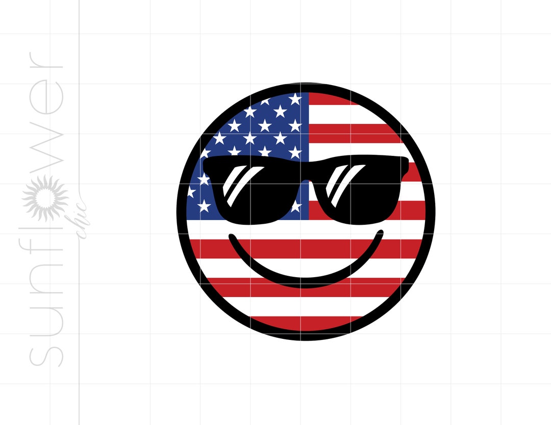American Flag Emoji Svg USA Emoji Svg Cut Files 4th of - Etsy