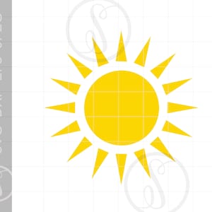 Sunshine SVG / Sun Clipart / Sunshine Silhouette Cut File / Sun Svg Jpg Eps Pdf Png Dxf Descargar SC1283
