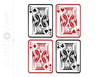 King of Hearts SVG | King of Spades SVG | King of Diamonds SVG | King of Clubs Svg Jpg Eps Pdf Png | Poker Cards Kings Downloads SC913