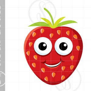 Strawberry Smile Face SVG | Strawberry Fruit Smile Face Clipart | Strawberry Fruit Smile Face Svg Jpg Eps Pdf Png Download SC986