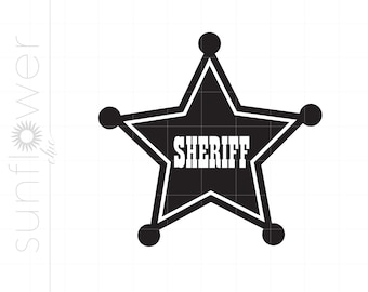 Sheriff Badge Svg | Sheriff Badge Die Cut File | Sheriff Badge Svg Printable Cricut Silhouette | Sheriff Badge Download SC2598