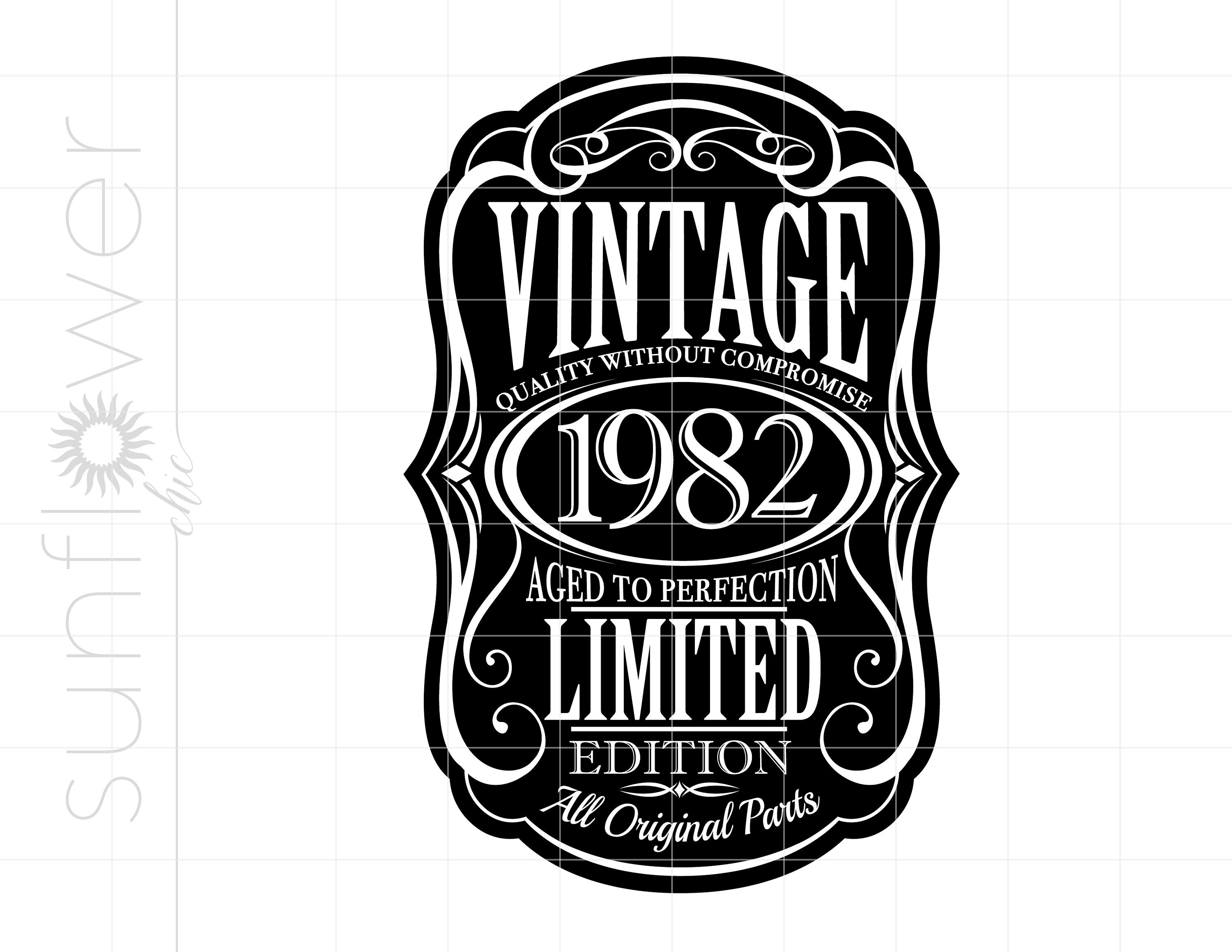 1982 Birthday Svg | 1982 Birthday Shirt Bottle Label | Vintage 1982 Svg ...