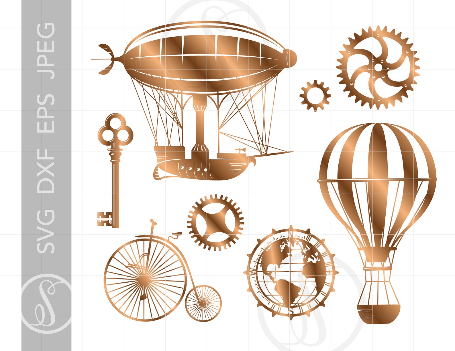 STEAMPUNK Svg Cut File Clipart Downloads Steampunk Travel - Etsy