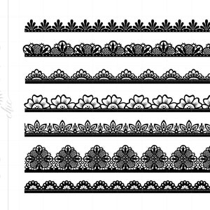 Lace Svg Plotterdatei Clipart Downloads | Spitzenborten Svg Dxf Pdf Silhouette Cut Files | Spitzen Clipart Svg | Hochzeit Svg Plotterdatei SC80