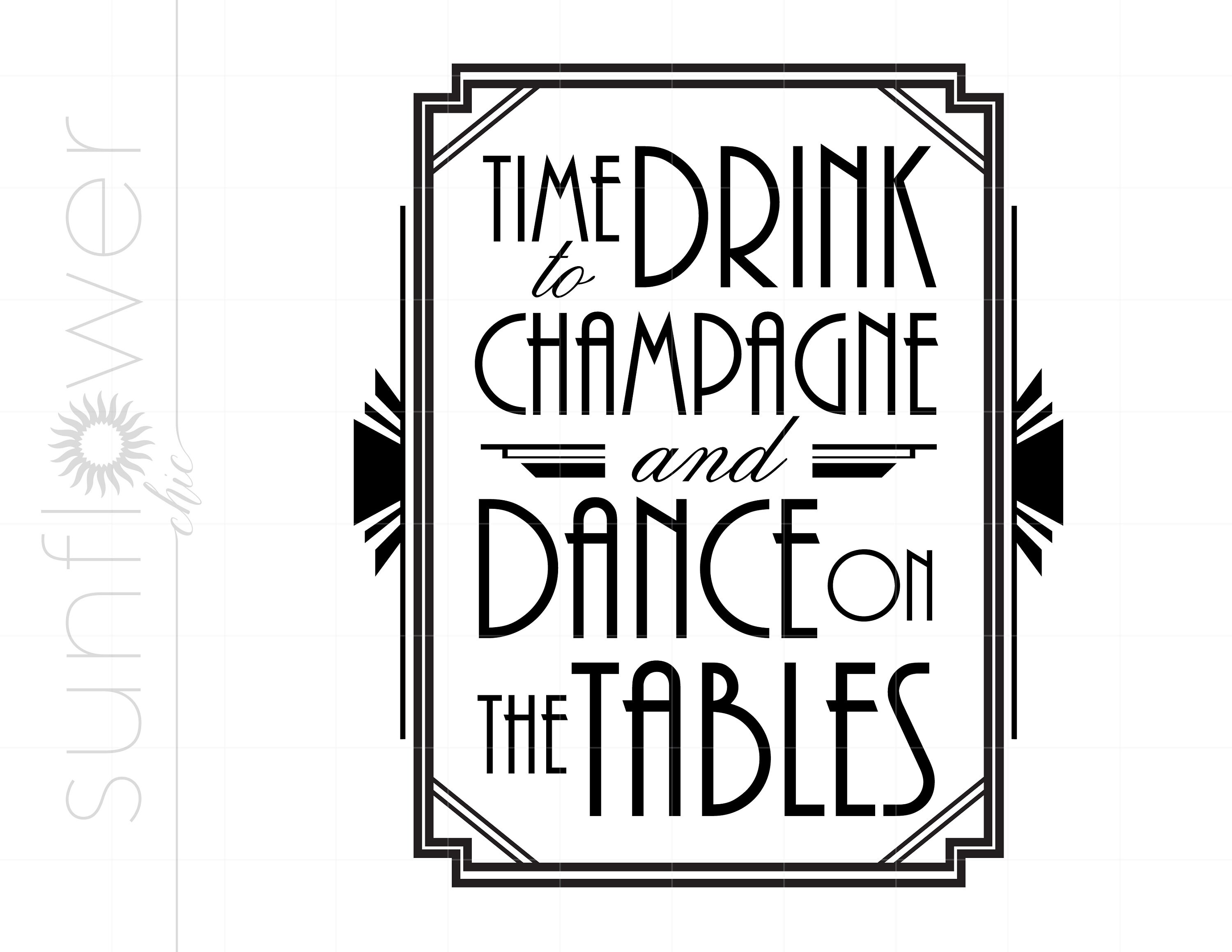 Art Deco Champagner Sprüche Sign Svg Plotterdatei Art Deco Etsy Schweiz