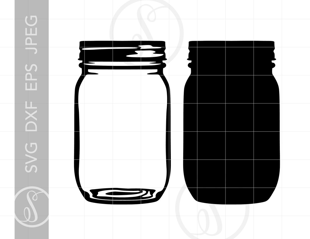 Mason Jar SVG Mason Jar Clipart Mason Jar Silhouette Cut Etsy Canada