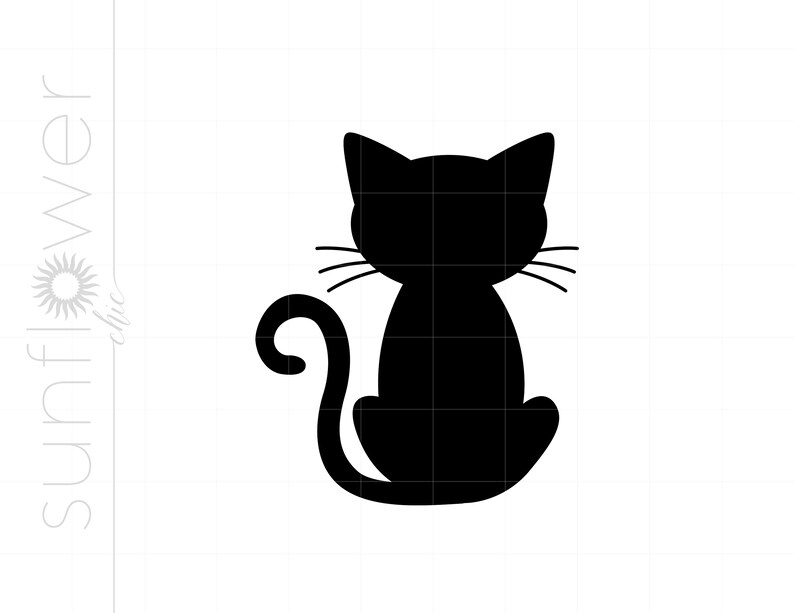 Cat SVG Cat Clipart Cat Silhouette Cut File Vector Cat Svg Jpg Eps Pdf Png Dxf Download SC1295 image 1