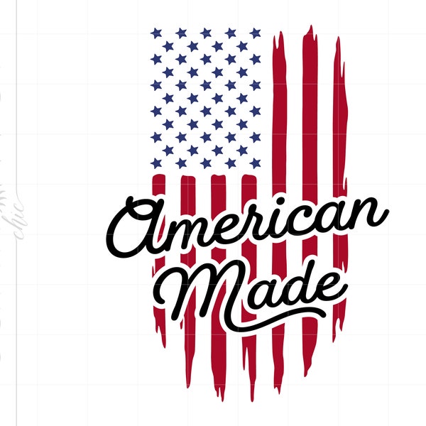 American Flag Svg, American Made Flag Svg Cut File for Cricut Silhouette, American Flag Shirt, US Flag Svg, Proud American Svg SC2918
