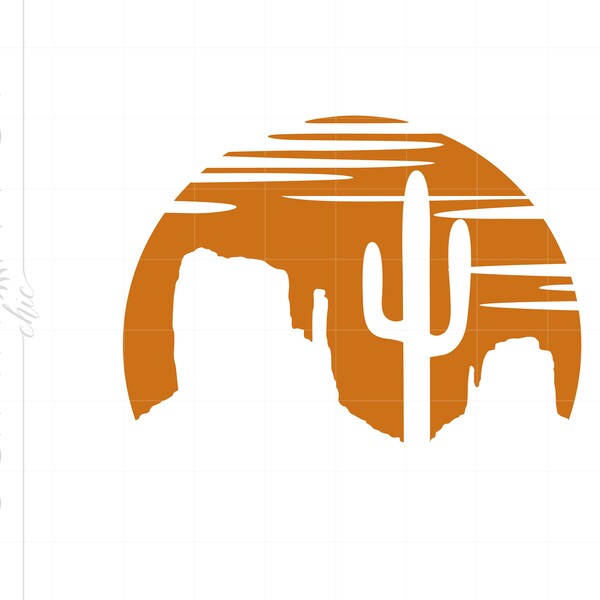 Desert Sun SVG, Arizona Shirt Svg, Monument Valley Svg for Cricut Silhouette, Southwest Svg Jpg Eps Pdf Png Dxf Instant Download SC1799