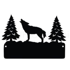 Coyote Sign SVG Cut File | Coyote Trees Silhouette Download | Coyote Trees Cricut Svg Eps Pdf Jpg Png SC1838