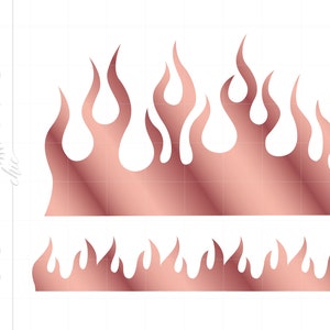Rose Gold Flames SVG | Flames Clipart | Rose Gold Flames Silhouette Cut File | Flame Pattern Svg Jpg Eps Png Dxf Download SC988RG
