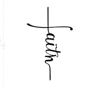 FAITH CROSS Script Svg Cut Files Clipart Téléchargements | Faith Svg Dxf Pdf Silhouette | Cross Svg Clipart SC406