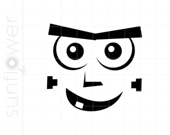 Frankenstein Face SVG | Frankenstein Monster Face Clipart | Frankenstein Face Silhouette Cut File Svg Jpg Dxf Pdf Png Download SC2093