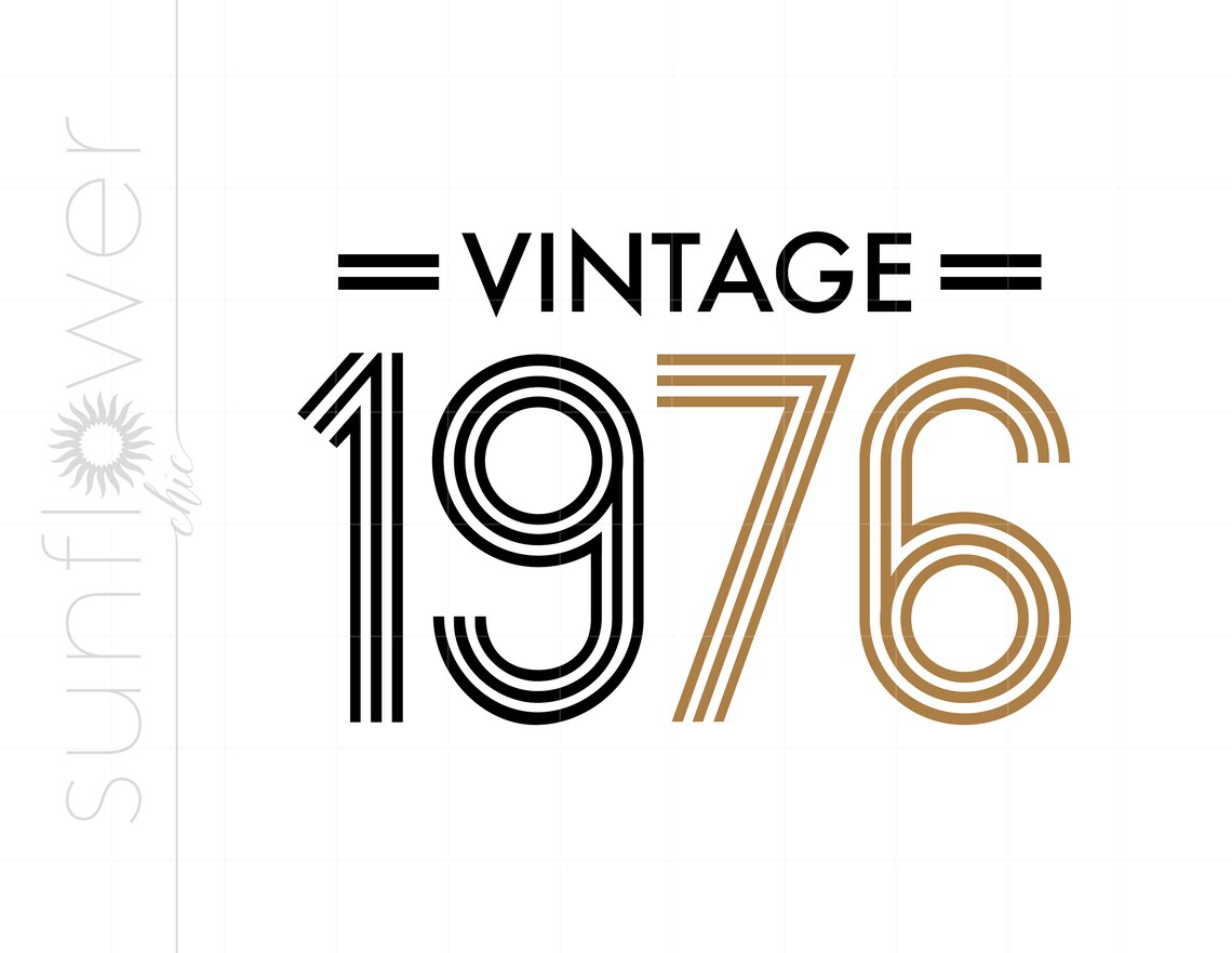 1976 Birthday SVG | Vintage 1976 SVG Clipart | Vintage 1976 Cut File ...