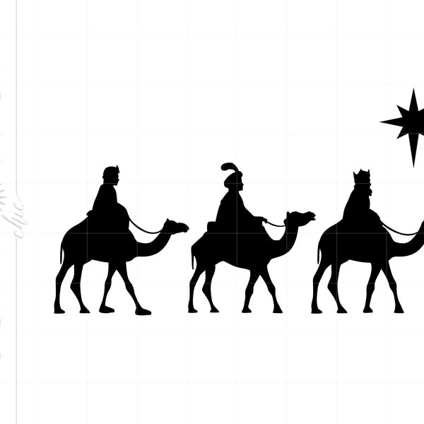 Wise Men SVG | Wise Men On Camels Clipart | Wise Men Silhouette Cut File | Vector Wise Men Svg Jpg Eps Pdf Png Dxf Downloads SC1124