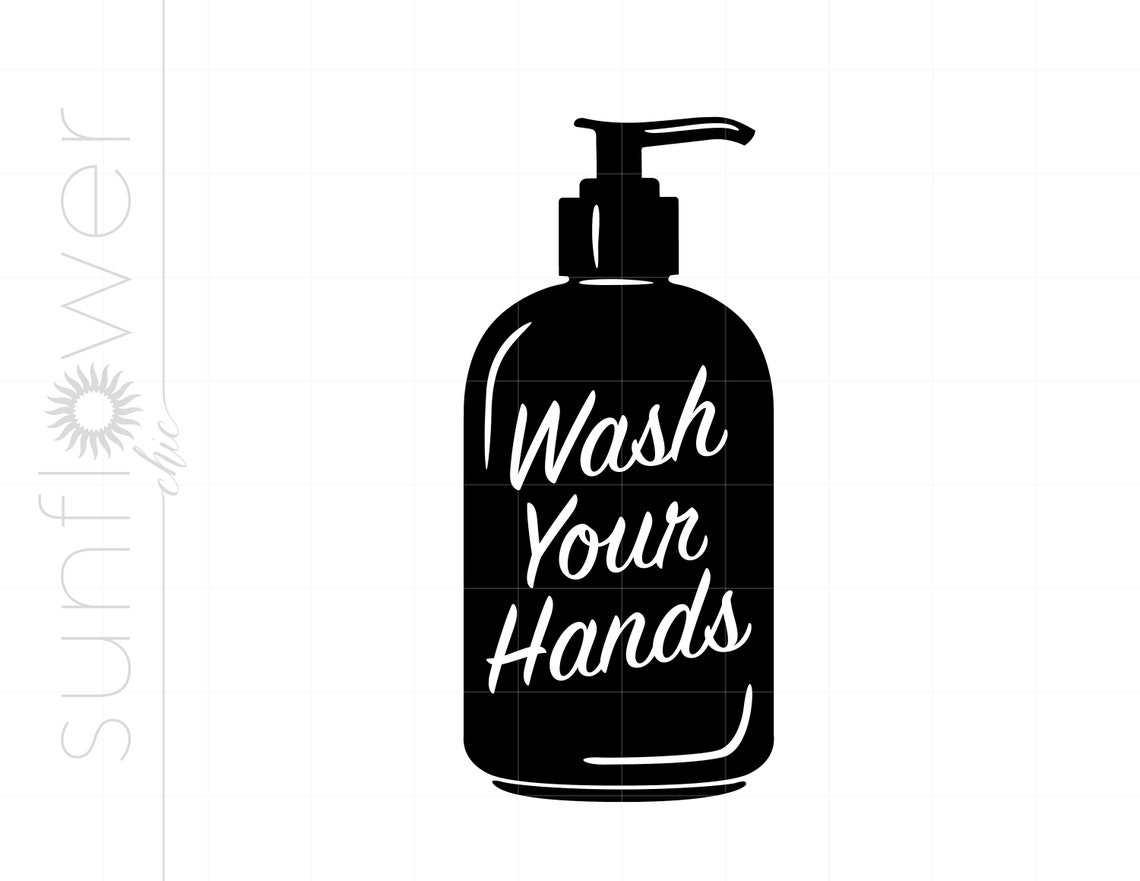 Wash Your Hands Soap Bottle SVG Clipart Soap Bottle Etsy