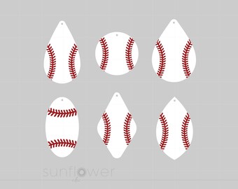 Baseball Earrings SVG Download | Baseball Earring Template Cut Files | Baseball Earrings Laser Cut Svg Jpg Eps Png Dxf SC1104