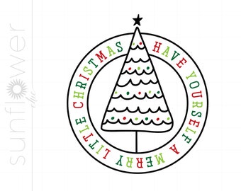 Christmas Svg Downloads | A Merry Little Christmas SVG | Christmas Cricut Silhouette Cut Files | Vector Christmas Shirt Download SC2756