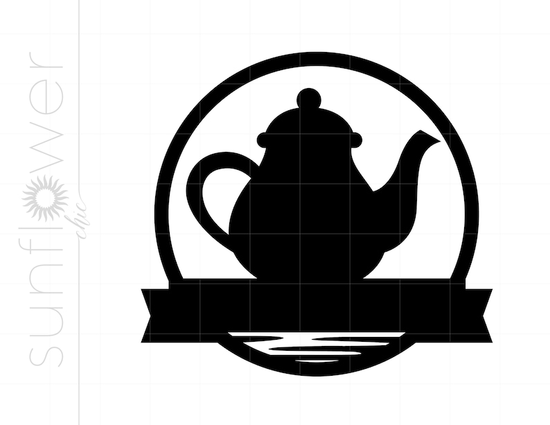 Teapot Name Frame SVG Teapot Silhouette Download Cut File Etsy