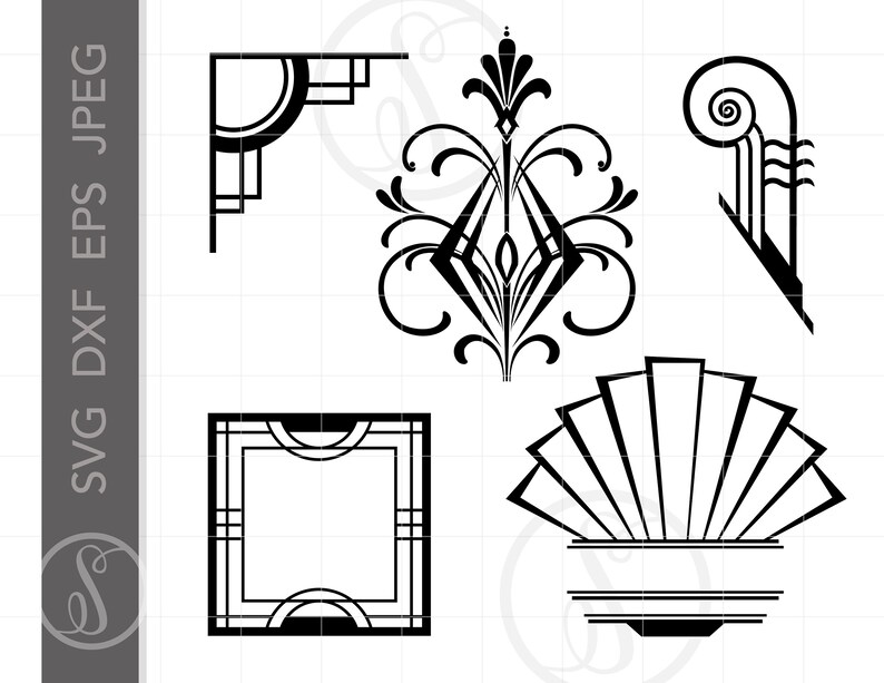 Download Art Deco SVG Dxf Eps Jpeg Downloads Art Deco Cut File ...